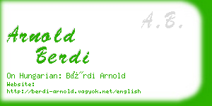 arnold berdi business card